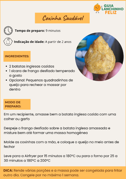 Coxinha saudável de frango