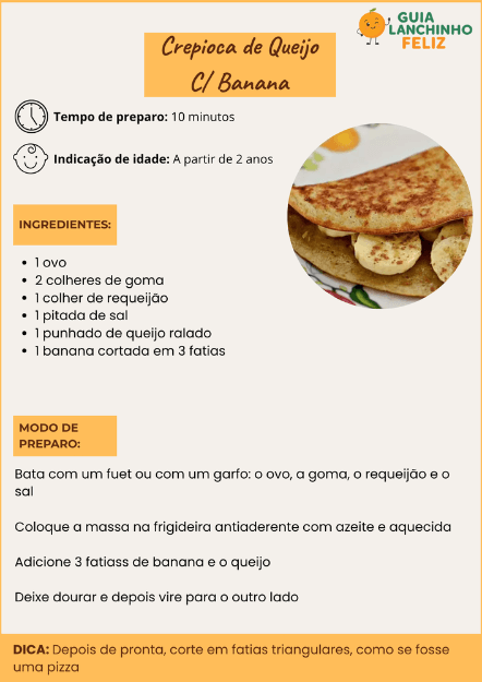 Crepioca recheada para crianças