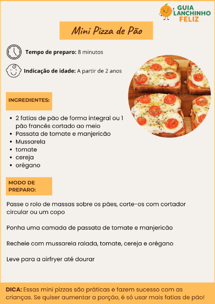 Mini pizza de pão saudável