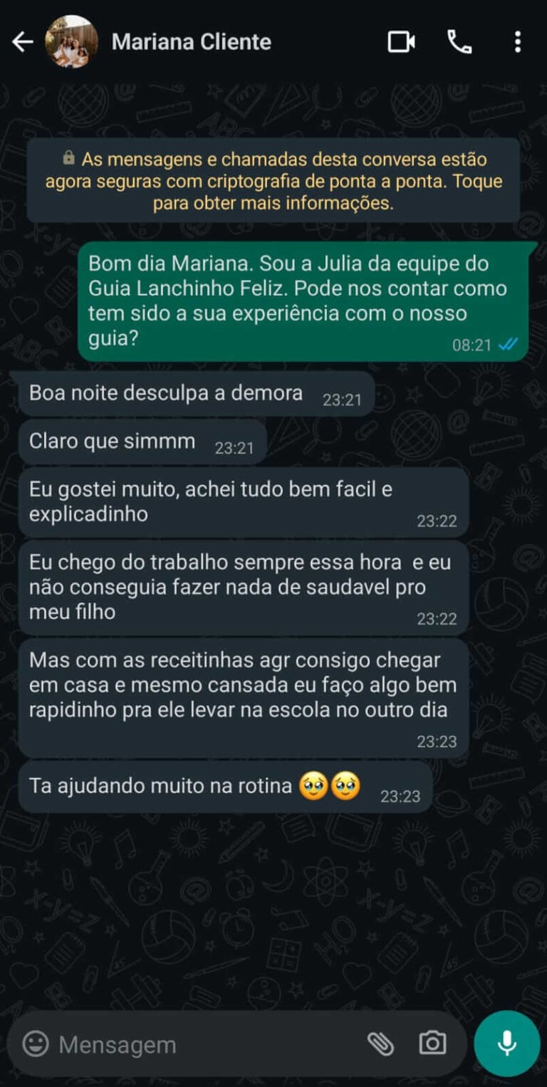 Depoimento de Andressa L. no WhatsApp