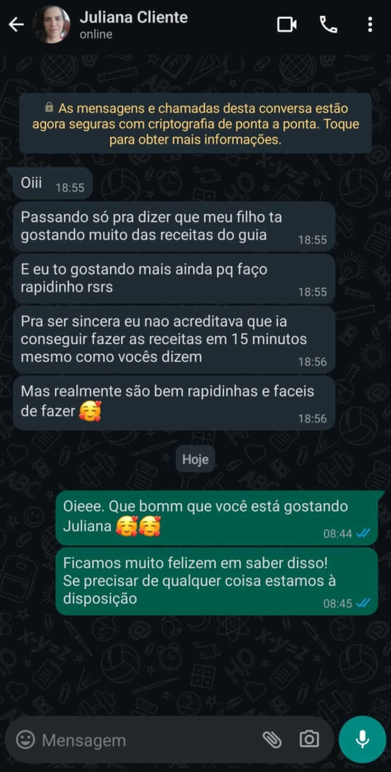 Depoimento de Juliana M. no WhatsApp